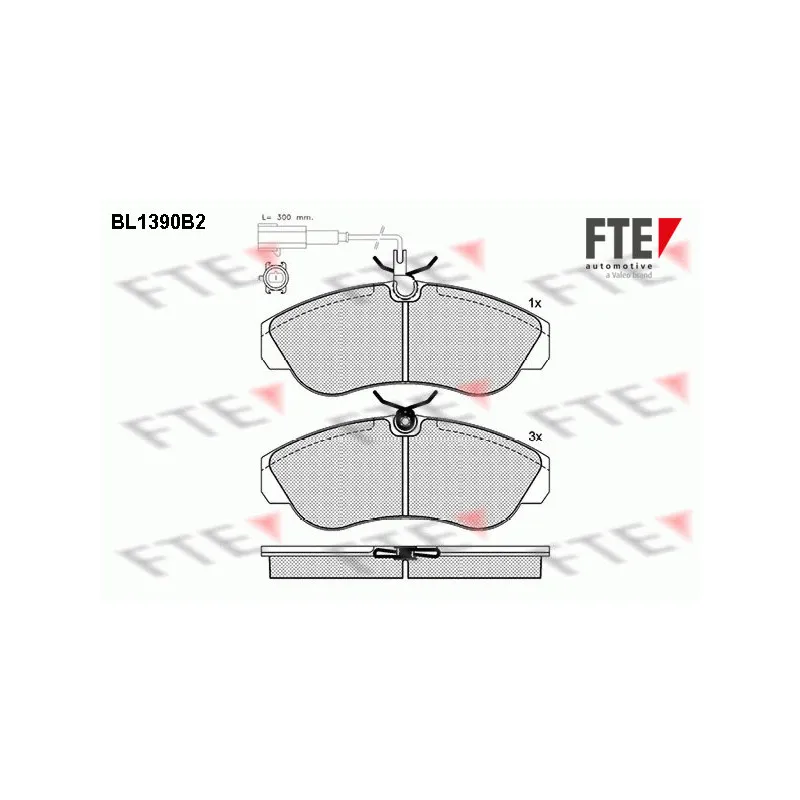 Jeu de 4 plaquettes de frein avant FTE BL1390B2