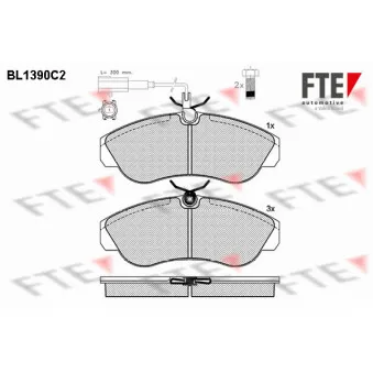 Jeu de 4 plaquettes de frein avant FTE BL1390C2