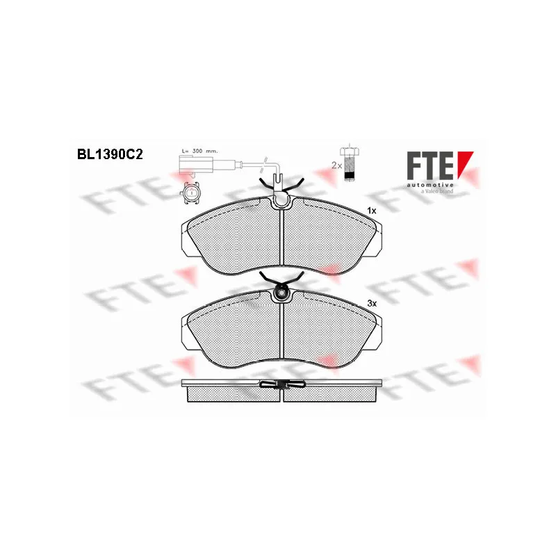 Jeu de 4 plaquettes de frein avant FTE BL1390C2