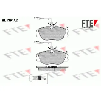 Jeu de 4 plaquettes de frein avant FTE BL1391A2