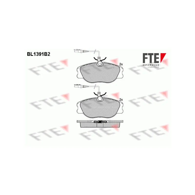 Jeu de 4 plaquettes de frein avant FTE BL1391B2
