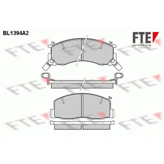 Jeu de 4 plaquettes de frein avant FTE BL1394A2