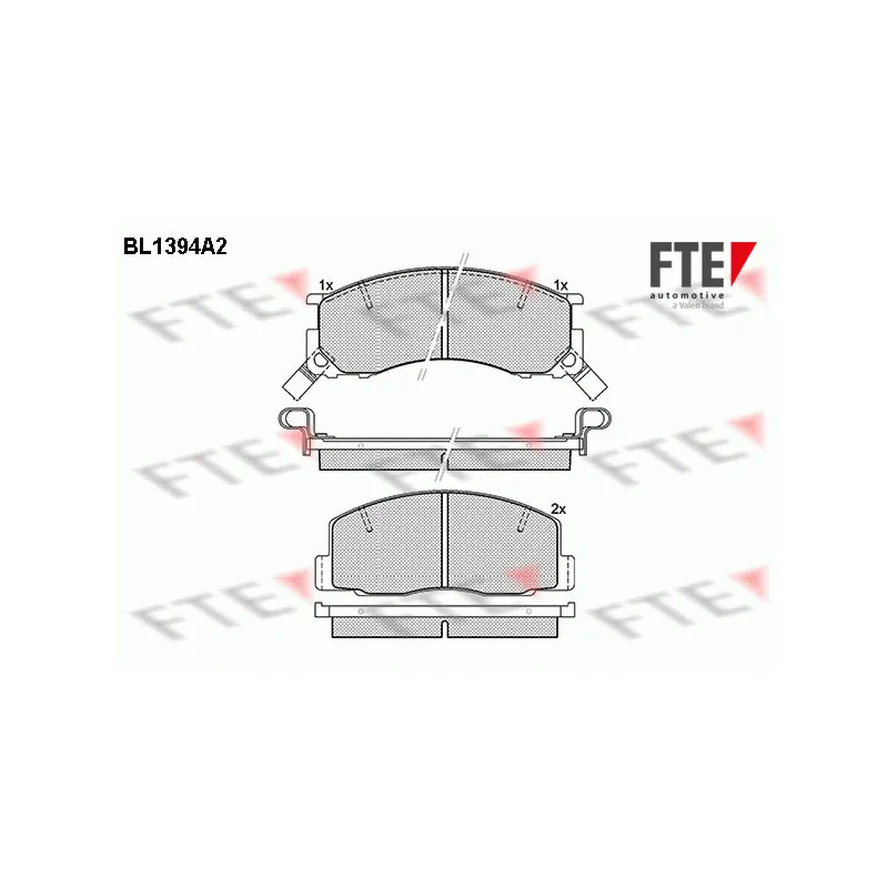 Jeu de 4 plaquettes de frein avant FTE BL1394A2