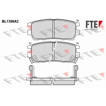 Jeu de 4 plaquettes de frein arrière FTE BL1396A2