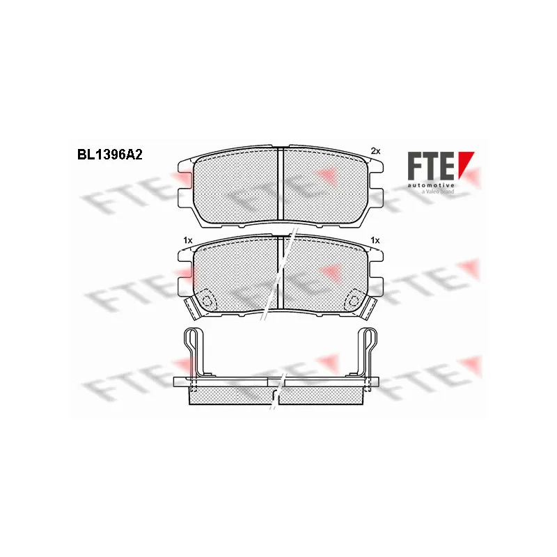 Jeu de 4 plaquettes de frein arrière FTE BL1396A2
