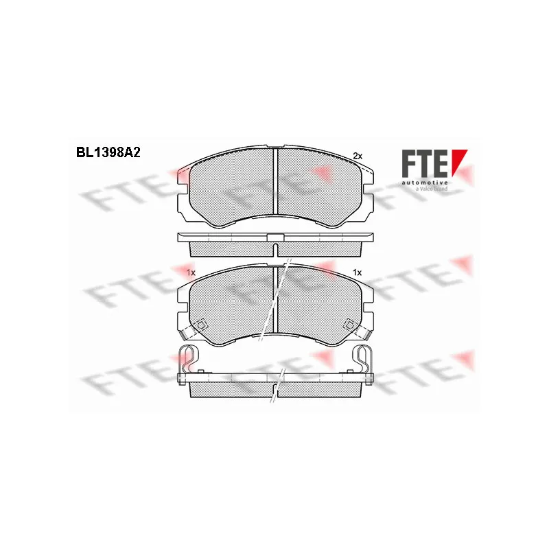 Jeu de 4 plaquettes de frein avant FTE BL1398A2