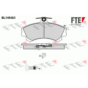 Jeu de 4 plaquettes de frein avant FTE BL1404A3