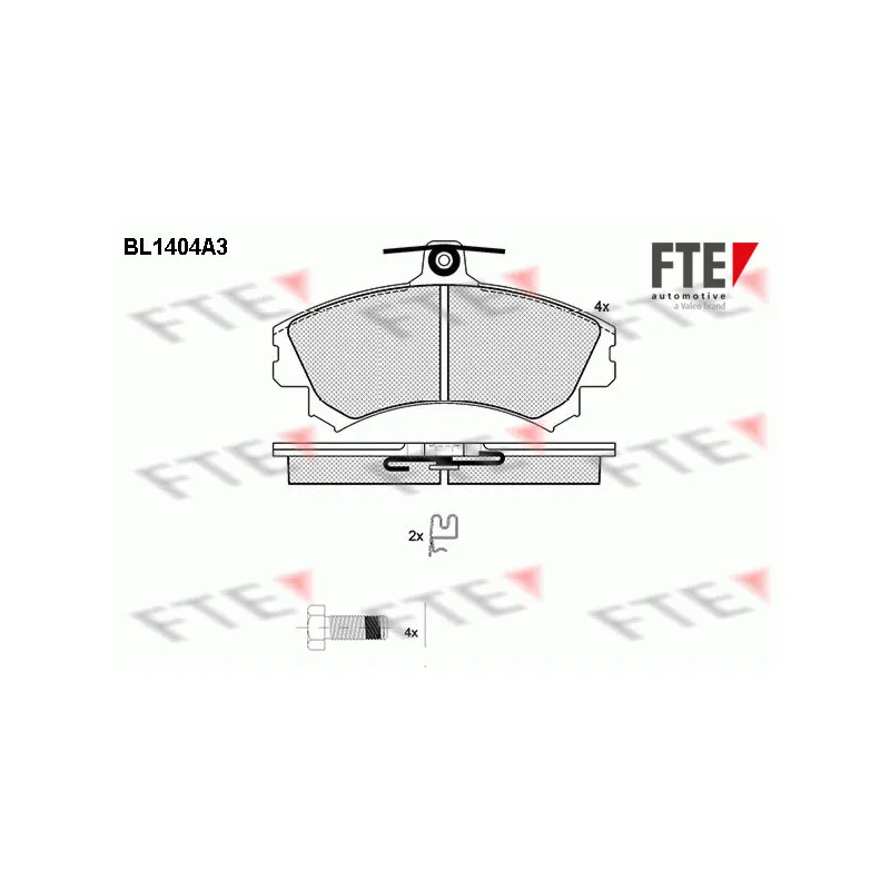 Jeu de 4 plaquettes de frein avant FTE BL1404A3