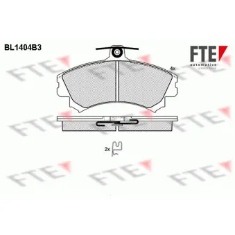 Jeu de 4 plaquettes de frein avant FTE BL1404B3