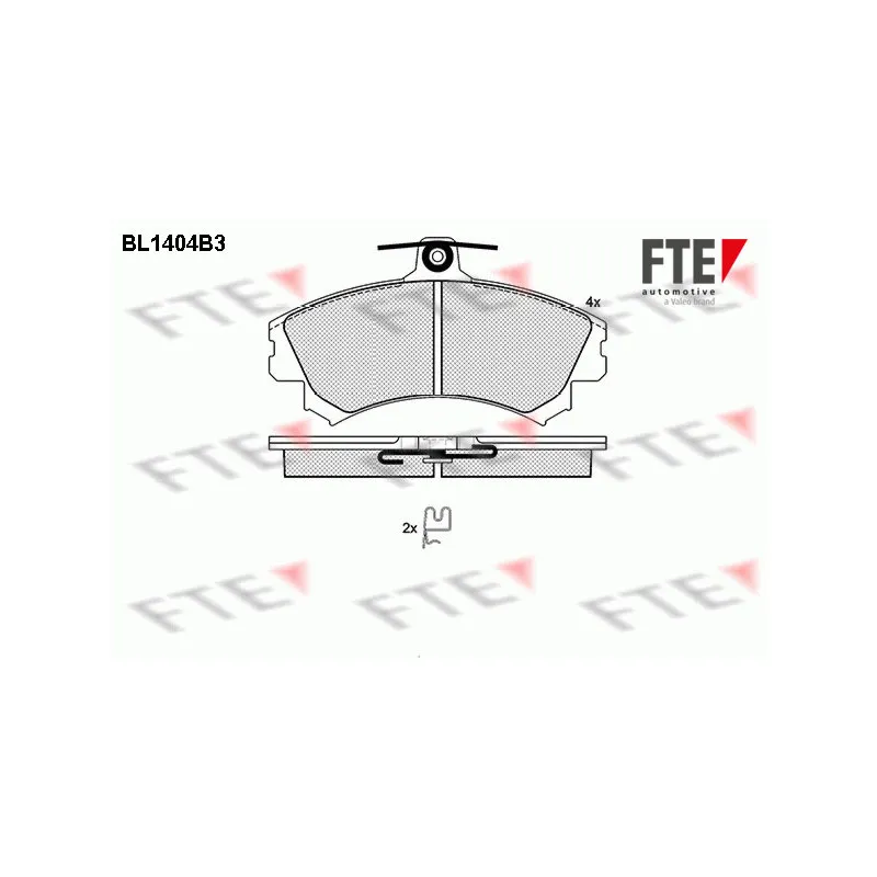 Jeu de 4 plaquettes de frein avant FTE BL1404B3