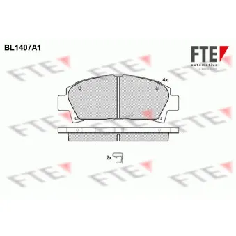 Jeu de 4 plaquettes de frein avant FTE BL1407A1