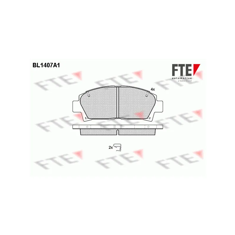 Jeu de 4 plaquettes de frein avant FTE BL1407A1