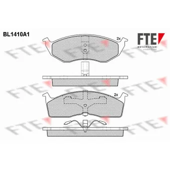 Jeu de 4 plaquettes de frein avant FTE BL1410A1