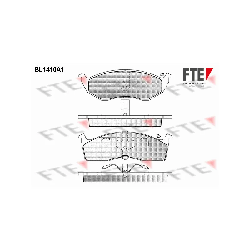 Jeu de 4 plaquettes de frein avant FTE BL1410A1