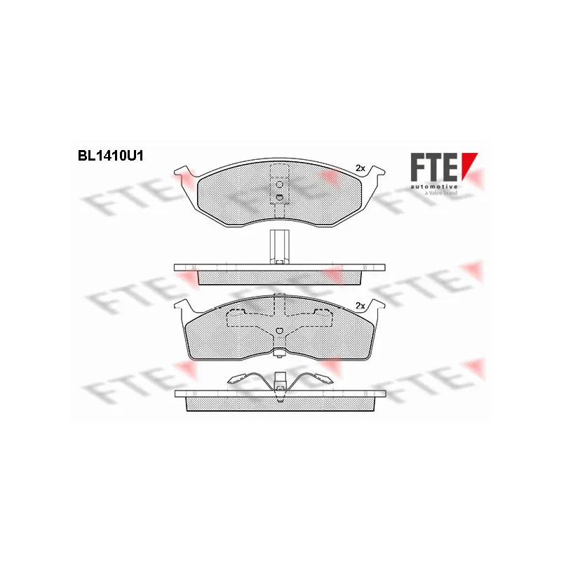 Jeu de 4 plaquettes de frein avant FTE BL1410U1