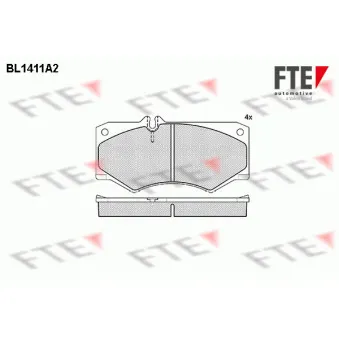 Jeu de 4 plaquettes de frein avant FTE BL1411A2
