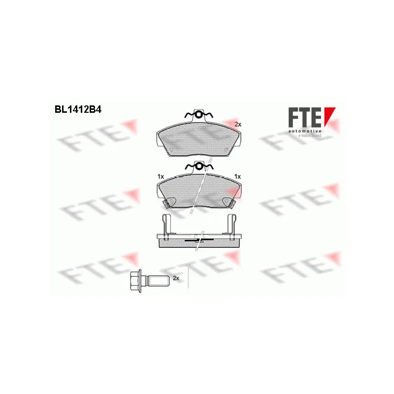 Jeu de 4 plaquettes de frein avant FTE BL1412B4