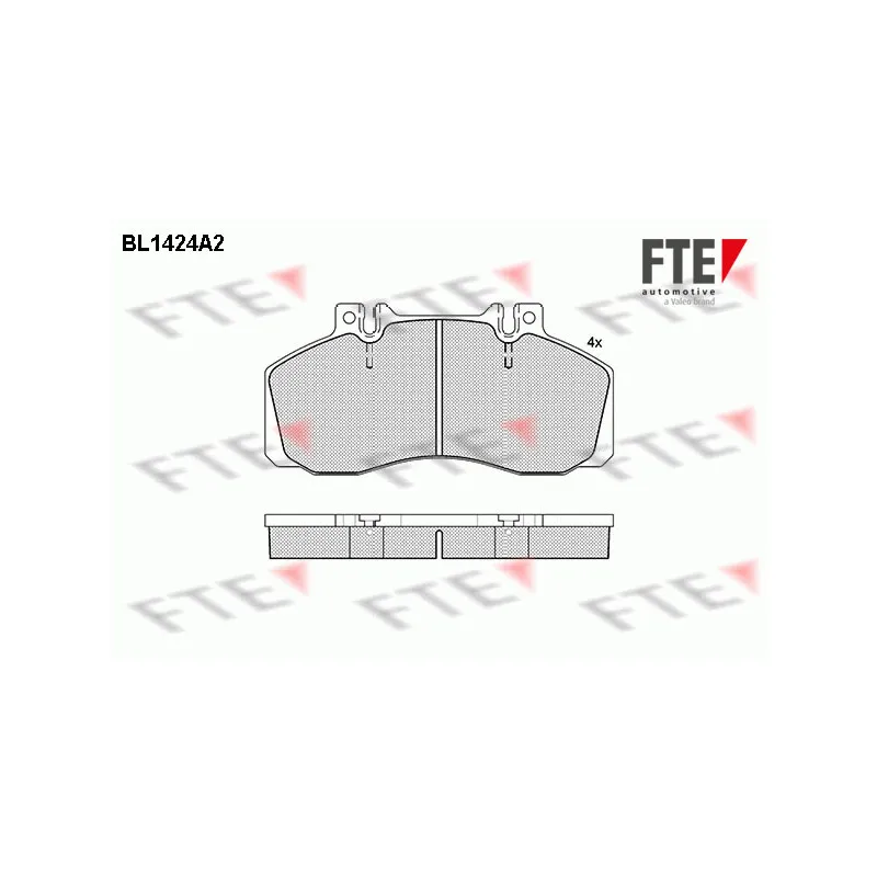 Jeu de 4 plaquettes de frein avant FTE BL1424A2