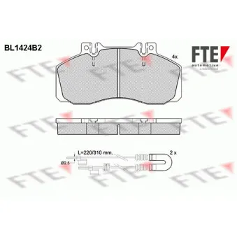Jeu de 4 plaquettes de frein avant FTE BL1424B2