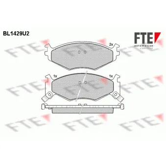 Jeu de 4 plaquettes de frein avant FTE BL1429U2