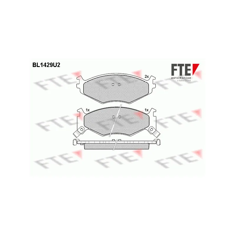 Jeu de 4 plaquettes de frein avant FTE BL1429U2
