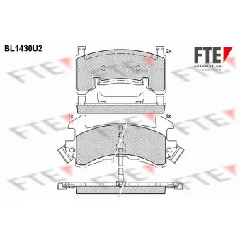 Jeu de 4 plaquettes de frein avant FTE BL1430U2