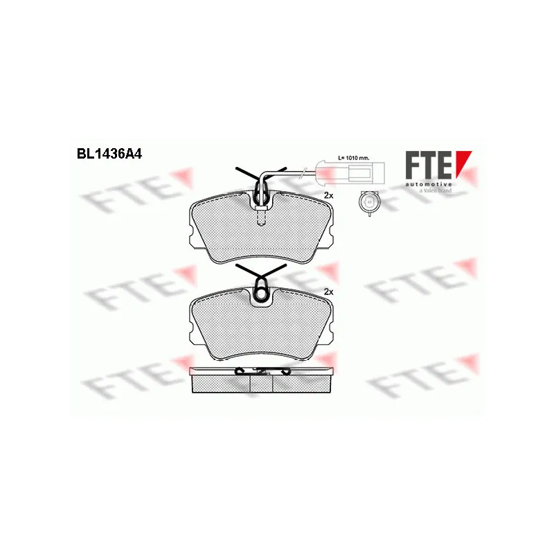 Jeu de 4 plaquettes de frein avant FTE BL1436A4