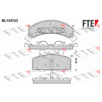 Jeu de 4 plaquettes de frein avant FTE BL1437U2