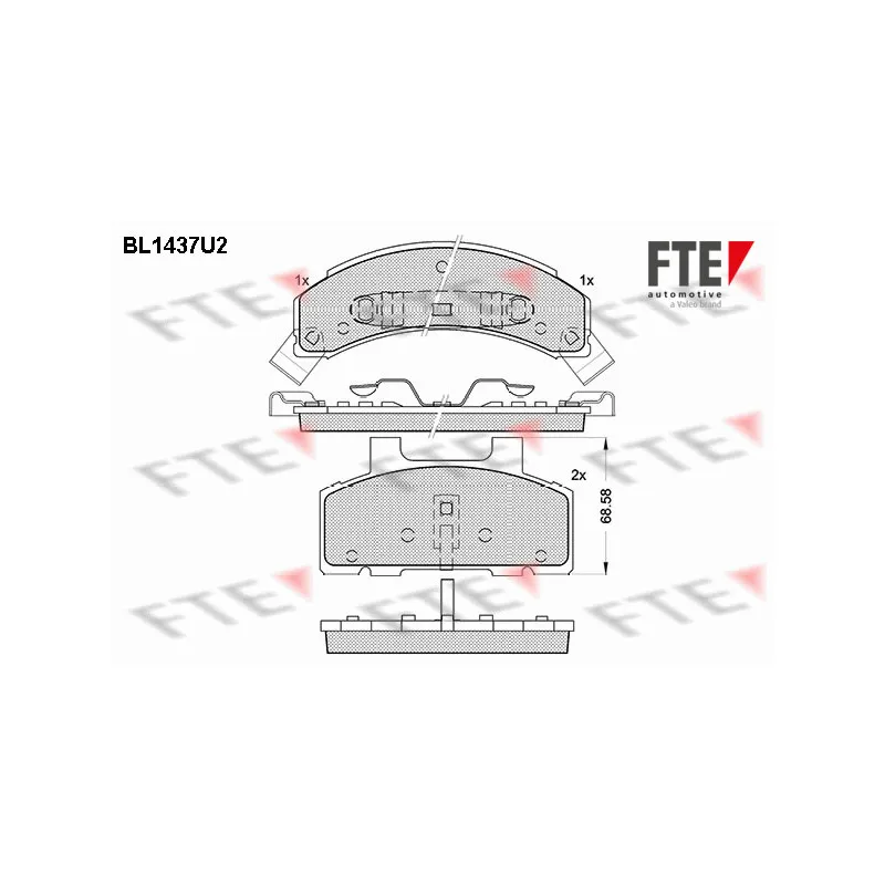 Jeu de 4 plaquettes de frein avant FTE BL1437U2