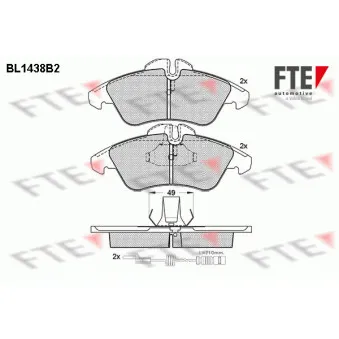 Jeu de 4 plaquettes de frein avant FTE BL1438B2