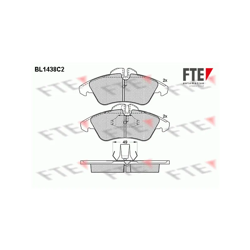 Jeu de 4 plaquettes de frein avant FTE BL1438C2