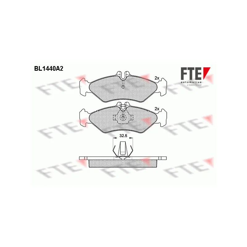 Jeu de 4 plaquettes de frein arrière FTE BL1440A2