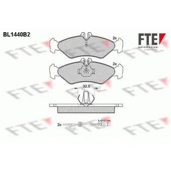 Jeu de 4 plaquettes de frein arrière FTE BL1440B2