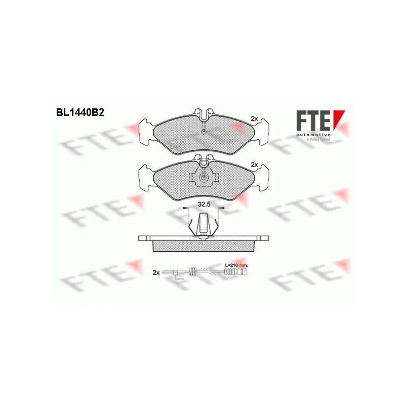 Jeu de 4 plaquettes de frein arrière FTE BL1440B2