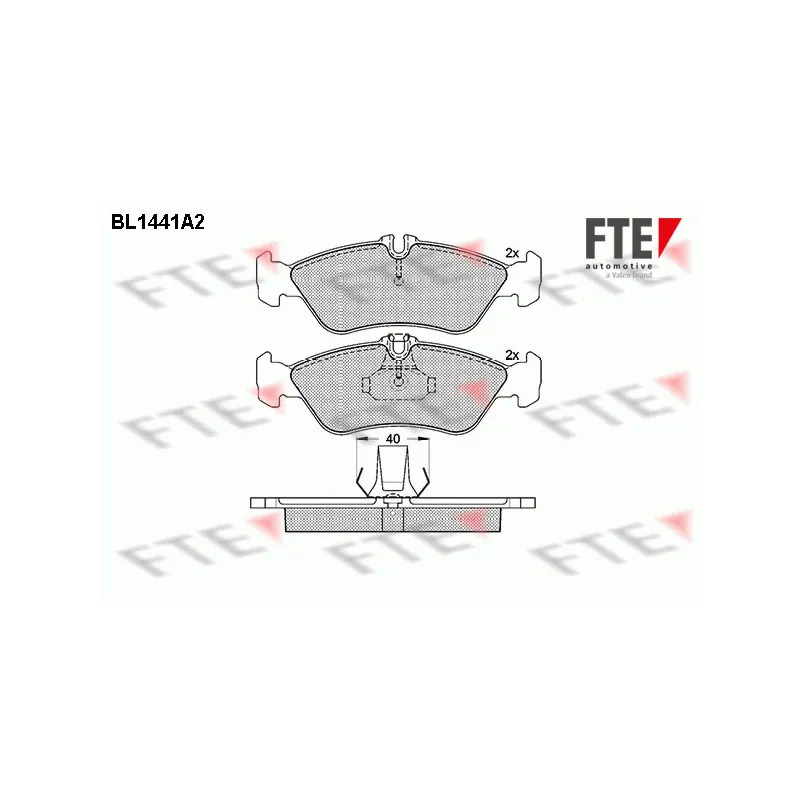 Jeu de 4 plaquettes de frein arrière FTE BL1441A2