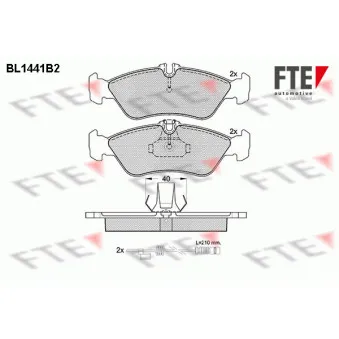 Jeu de 4 plaquettes de frein arrière FTE BL1441B2