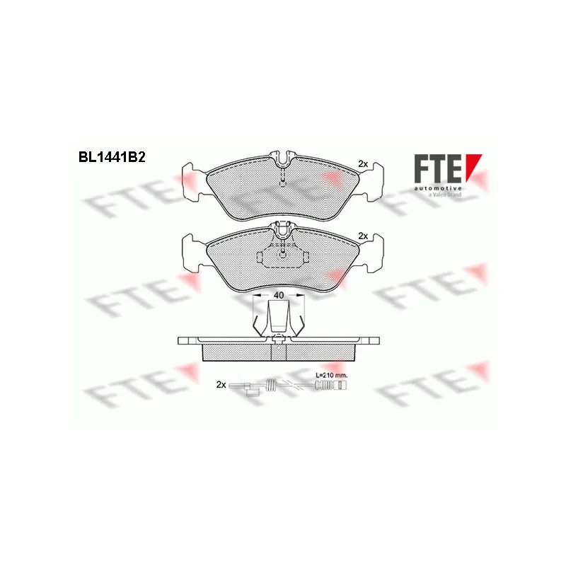 Jeu de 4 plaquettes de frein arrière FTE BL1441B2