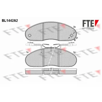 Jeu de 4 plaquettes de frein avant FTE BL1442A2
