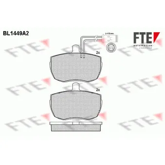 Jeu de 4 plaquettes de frein avant FTE BL1449A2