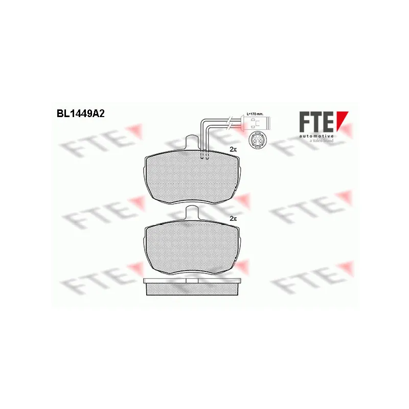Jeu de 4 plaquettes de frein avant FTE BL1449A2