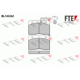 Jeu de 4 plaquettes de frein avant FTE BL1452A2