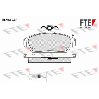 Jeu de 4 plaquettes de frein avant FTE BL1462A3