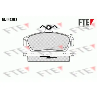 Jeu de 4 plaquettes de frein avant FTE BL1462B3