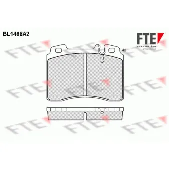 Jeu de 4 plaquettes de frein avant FTE BL1468A2