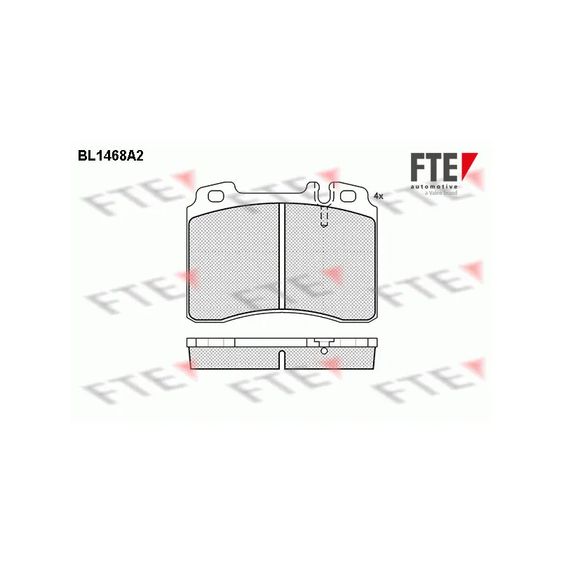 Jeu de 4 plaquettes de frein avant FTE BL1468A2
