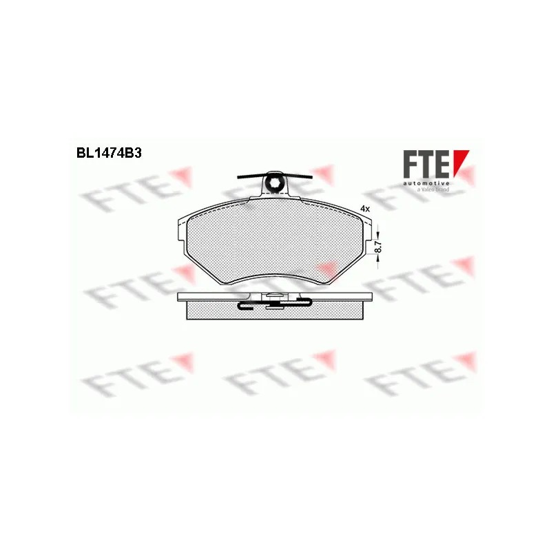 Jeu de 4 plaquettes de frein avant FTE BL1474B3