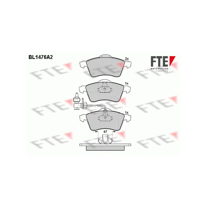 Jeu de 4 plaquettes de frein avant FTE BL1476A2