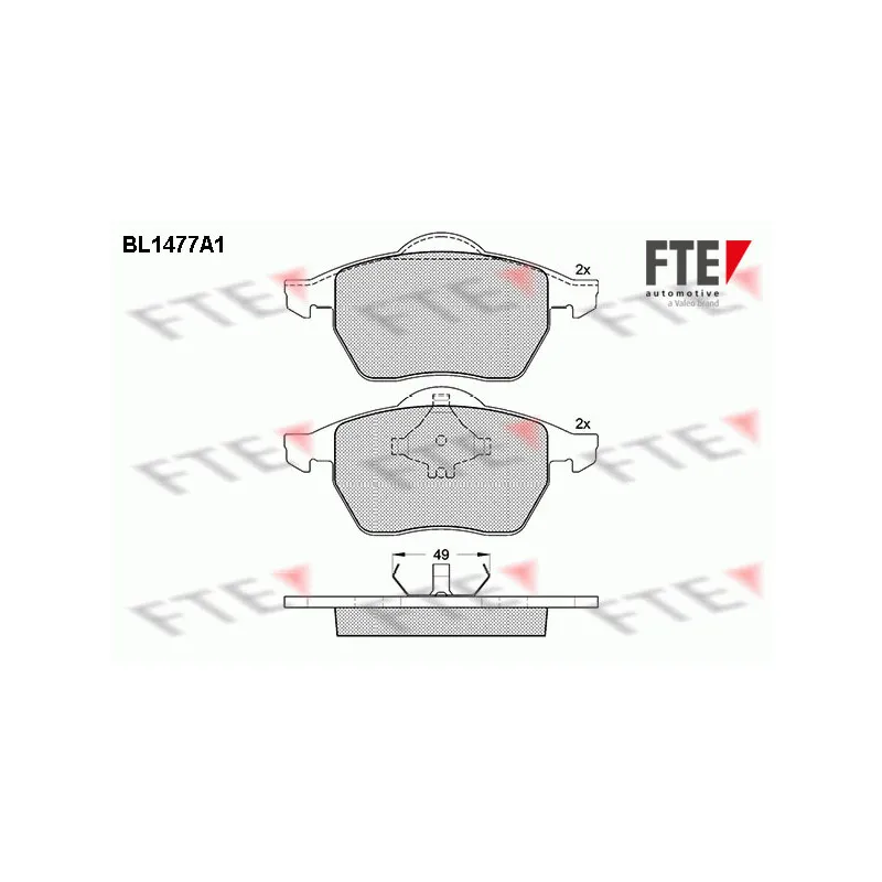 Jeu de 4 plaquettes de frein avant FTE BL1477A1