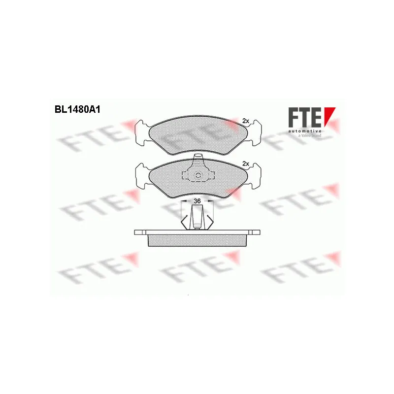 Jeu de 4 plaquettes de frein avant FTE BL1480A1