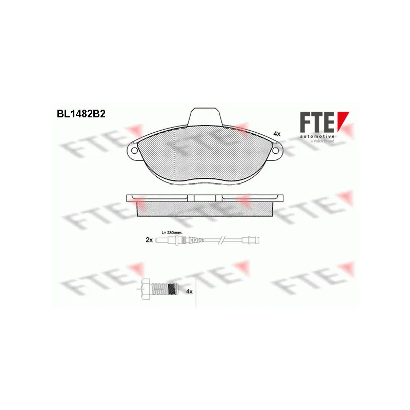 Jeu de 4 plaquettes de frein avant FTE BL1482B2
